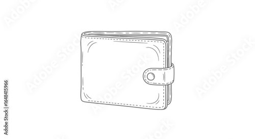 simple handdrawn illustration of a closed leather wallet perfect for finance business and personal finance websites blogs and app designs