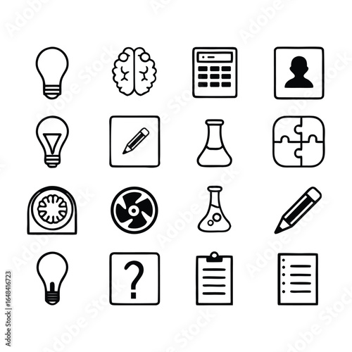 Ideas and Education Icons Collection learning knowledge
