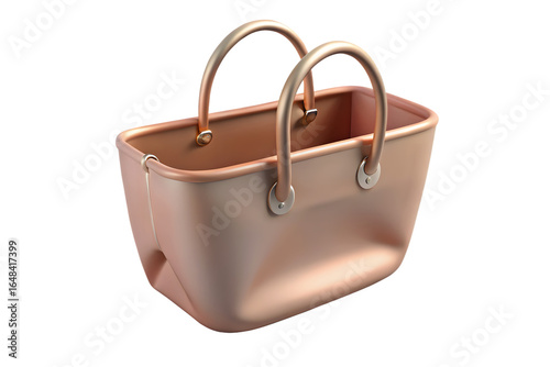 Rose Gold Tote Bag with Curved Handles handbag