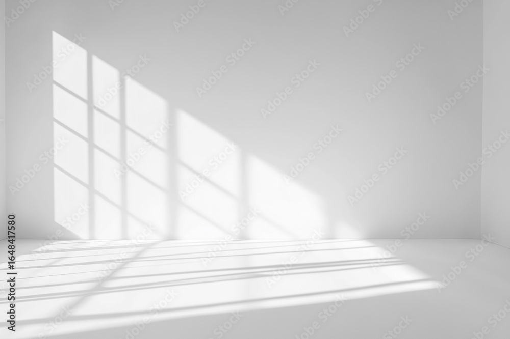Fototapeta premium abstract shadow on wall background,Summer sunlight shadow overlay,abstract dappled shadow background,black and white shadow and light background,grunge wall background,empty room with white walls