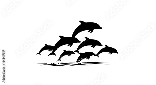 playful dolphin silhouette perfect for ecofriendly marine life and oceanthemed designs logos and branding projects
