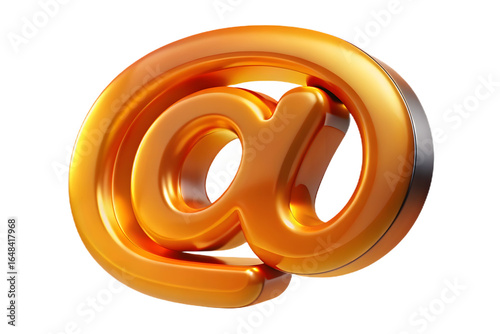 Shiny Orange 3 D At Symbol internet email