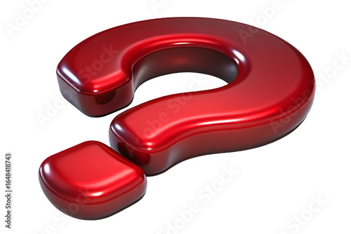 Shiny Red Question Mark Symbol 3 D Render punctuation
