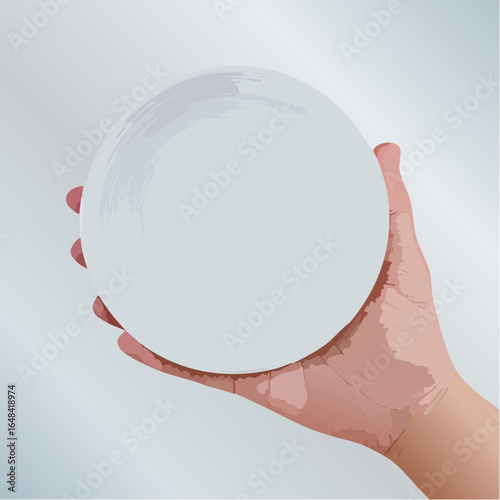 手に持ったお皿のベクターイラスト