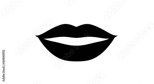 bold black lips a striking silhouette for beauty fashion and communication designs