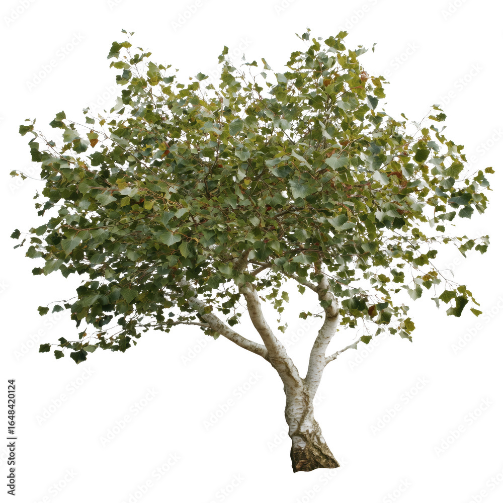 Obraz premium A lush green tree stands tall, its branches reaching towards the sky, a symbol of life and nature's enduring beauty.