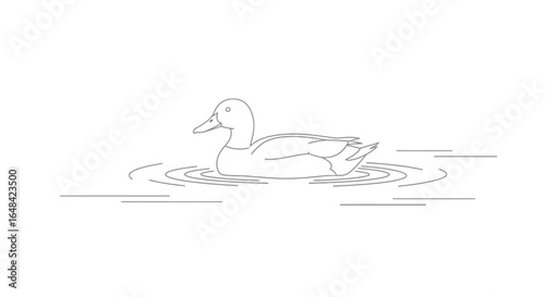 serene minimalist duck on water perfect for ecofriendly nature and animalthemed designs websites and branding projects requiring a calm and peaceful aesthetic