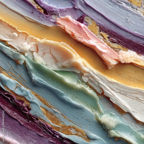 Abstract layered strokes of pastel colors