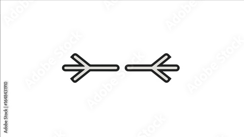 Two opposing arrows graphic design