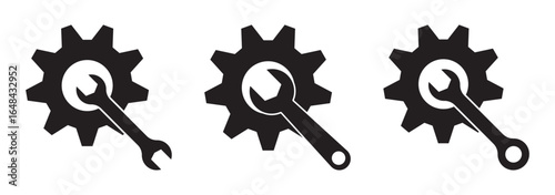 Gear and Settings Icons. Cogwheel vector icon. Black gear wheel web icons. Vector illustration. illustration of simple gear icon design eps 10