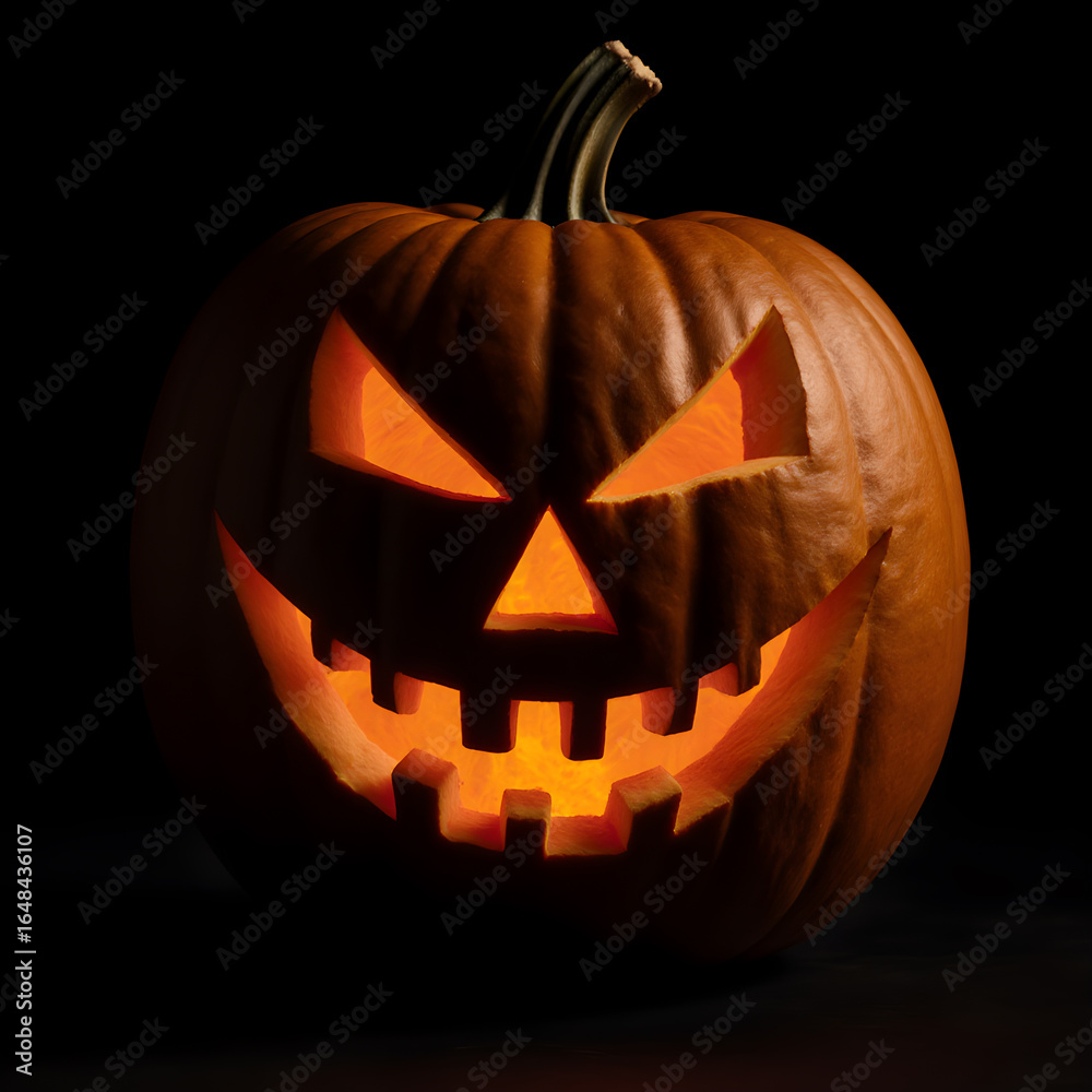 Fototapeta premium Sharp Angular Carved Pumpkin Features