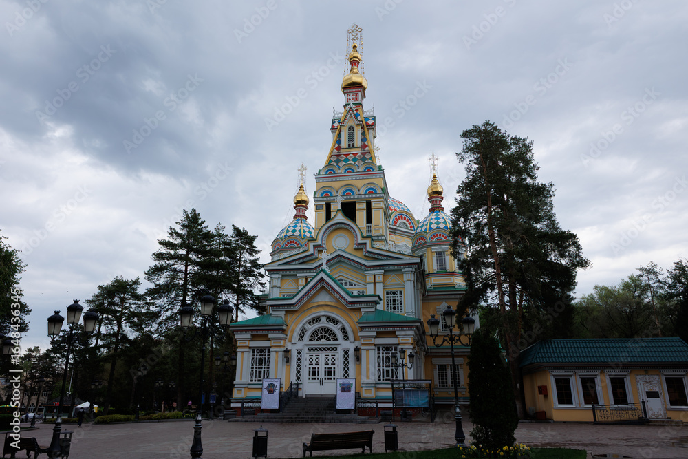 Naklejka premium Ascension Cathedral in Almaty, Kazakhstan