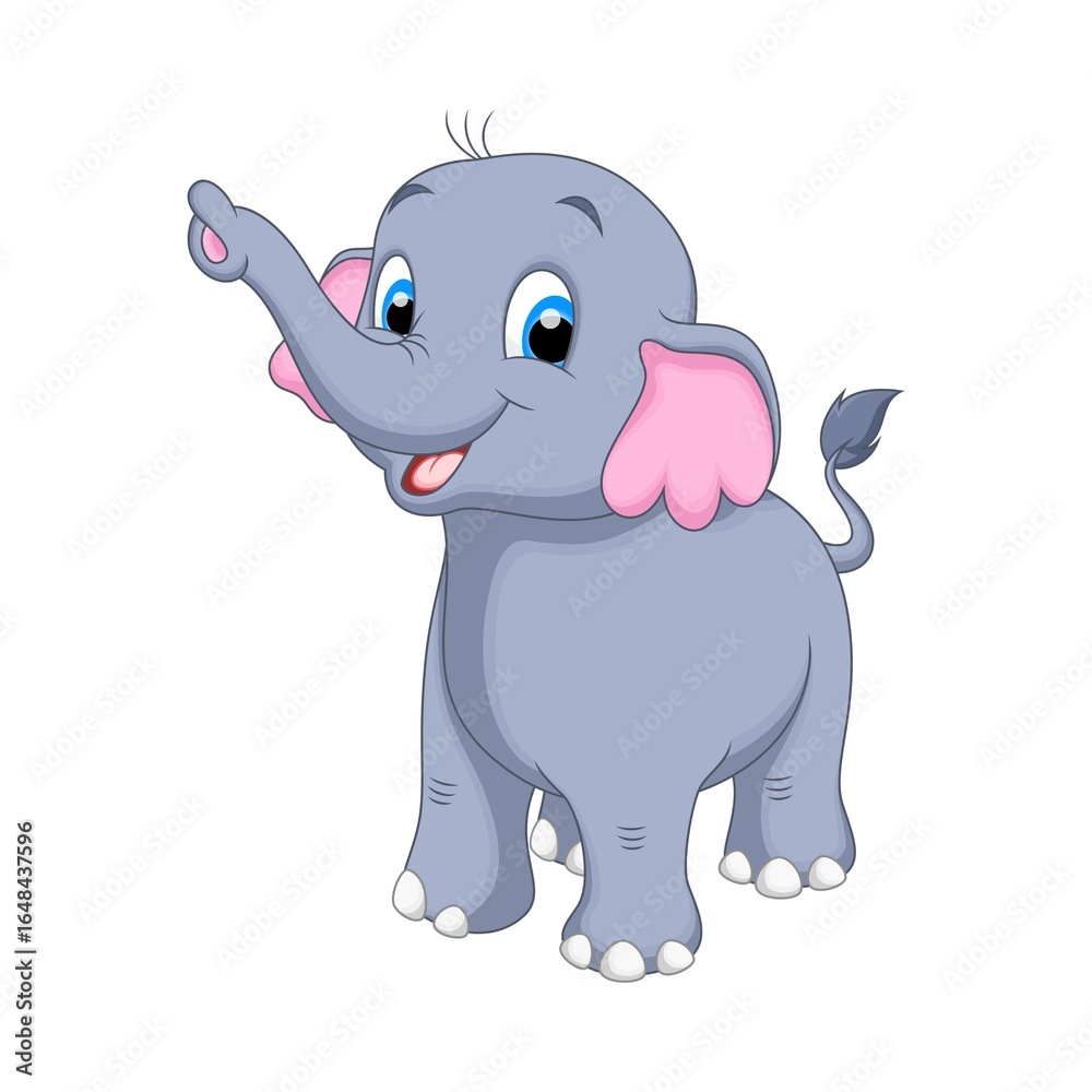 Obraz premium Cartoon, Animal, cute, kid, beauty, rainbow, happy 