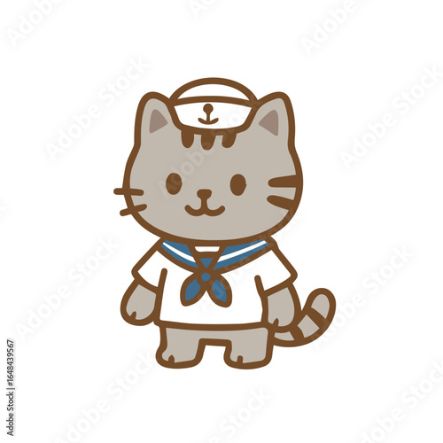 Cute Sailor Cat Cartoon Character