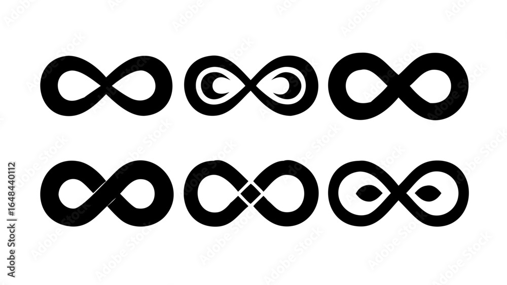 Fototapeta premium Bold infinity symbol with interconnected loops endless