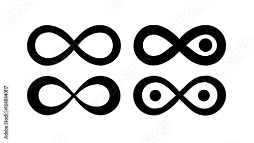 Bold infinity symbol with flowing lines endless loop