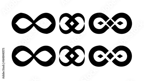 Bold infinity symbol with looping design endless continuous