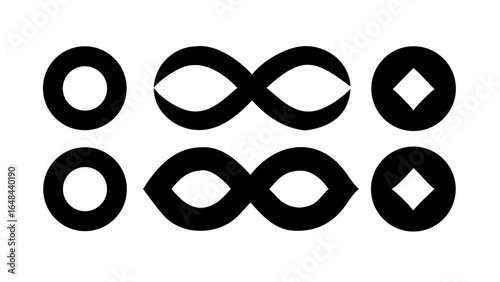 Bold infinity symbol with swirling lines endless loop