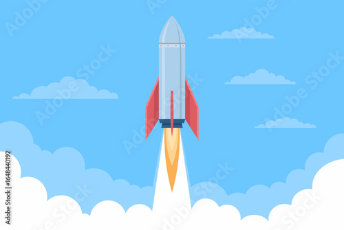 Rocket Launching into the Sky