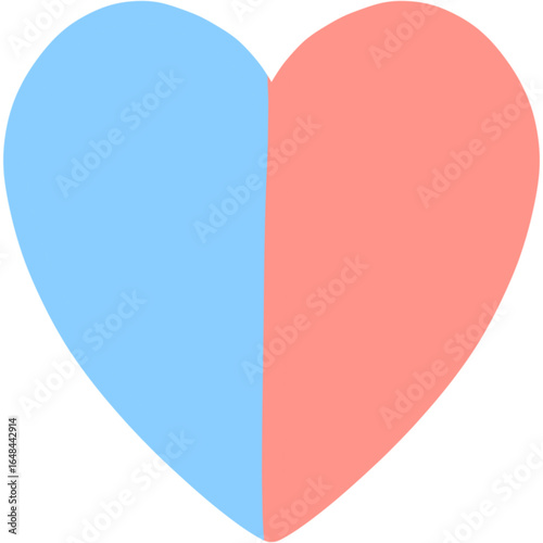Blue and Pink heart shape