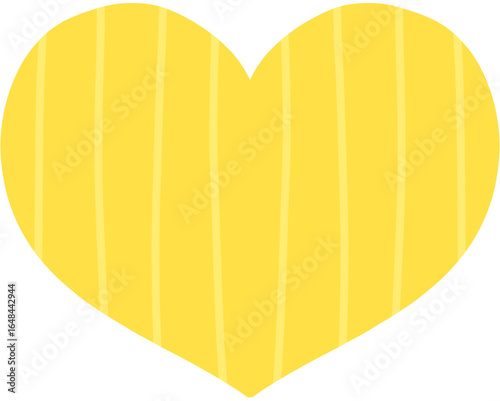 Yellow color heart shaped with white stripe inside