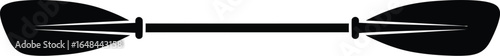 Illustration of a black kayak paddle, perfect for water sports and recreational activities during summer vacation, ideal for travel adventure