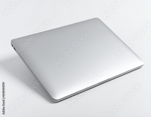 Minimalist Closed Laptop Computer Design on White Background Technology Device