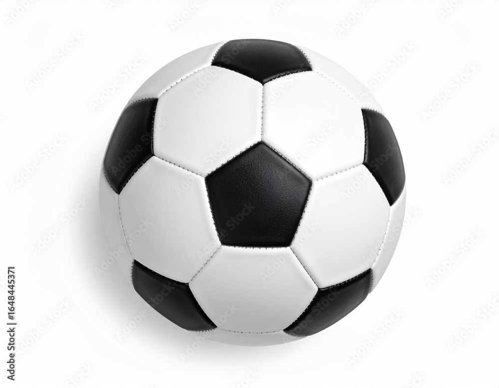 Realistic Close-up of Classic Black and White Soccer Ball on White Background Realistic Close-up of Classic Black and White Soccer Ball on White Background