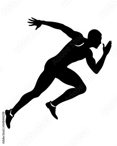 Dynamic silhouette of a sprinter in motion, embodying speed, energy, and athletic prowess for fitness themes