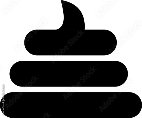 Poop icon. Cartoon poop icon emoji on a simple white background