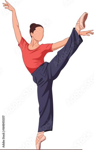 Graceful ballerina in a dynamic pose showcasing flexibility and poise.