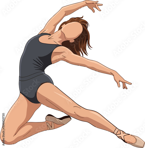 Graceful Ballerina in MidLeap Capturing Fluid Movement and Elegance.