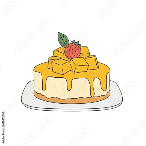 mango cake on a plate