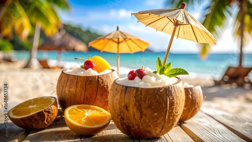 Wallpaper Mural Tropical cocktails on beach Torontodigital.ca