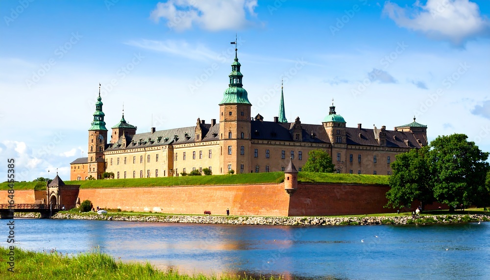 Fototapeta premium Panoramic view of a medieval castle (2)