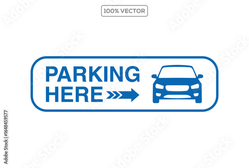 Car parking icon, car parking area sign stock vector inspiration