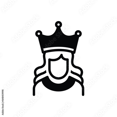 Obraz na plátně Black solid icon for princess