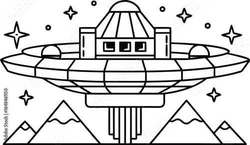 Vector illustration of a vintage ship silhouette icon for transportation and travel design