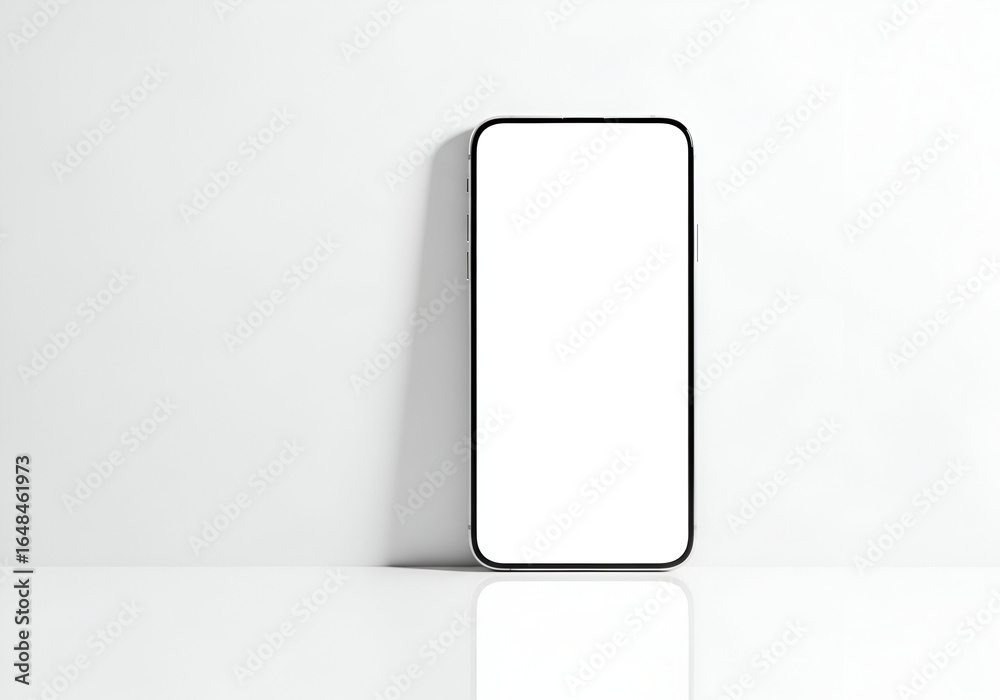 Smartphone Mockup with a Blank White Screen isolated on white background Smartphone Mockup with a Blank White Screen isolated on white background