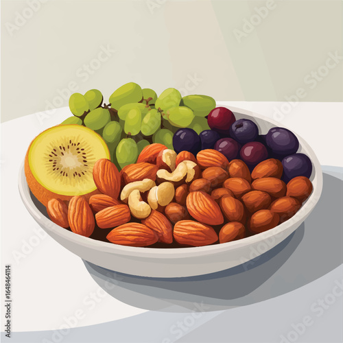 a healthy snack_bowl with nut and fruit