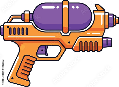 Orange and Purple Toy Water Blaster Vector illustration