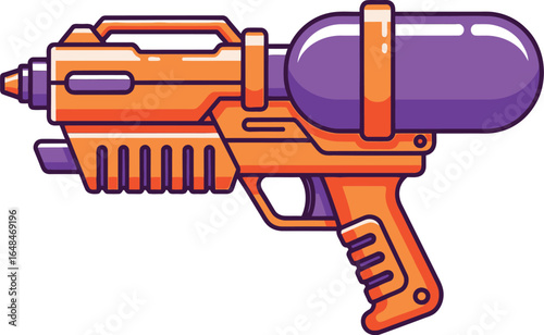 Orange and Purple Toy Water Blaster Vector illustration