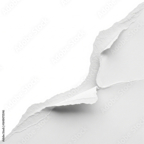 torn paper corner with empty space for headline isolated on white background for post editing and graphic resource