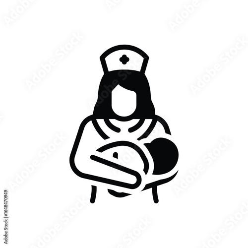 Black solid icon for midwifery