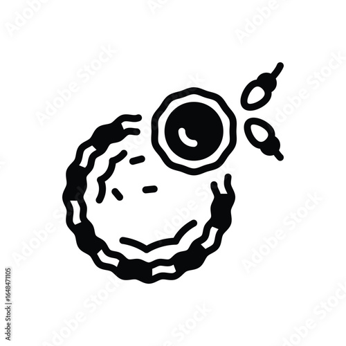 Black solid icon for ovulation