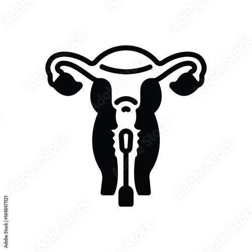 Black solid icon for pap test