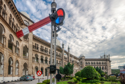 Canvas Print Railway Station, Kuala Lumpur, Malaysia against a mackerel sky
