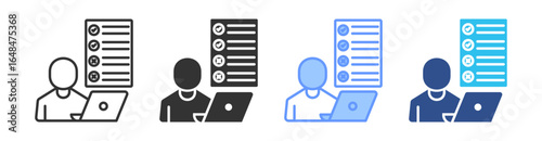 Proficiency Test Multi Style Icon Set Vector Collection 