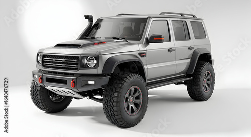Modern rugged off-road SUV vehicle with large tires and enhanced suspension designed for adventurous driving on rough terrains and outdoor exploration activities in outdoor settings
