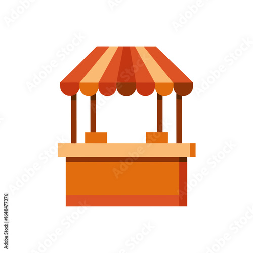 Vibrant market stall illustration offers charming outdoor sales point for diverse commercial uses